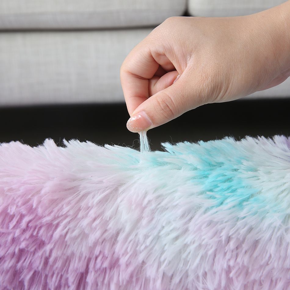 Shaggy Fluffy Faux Fur Area Rug Tie Dye Luxury Modern Indoor Plush Carpet Rugs for Bedroom Living Room Multi-color big image 6