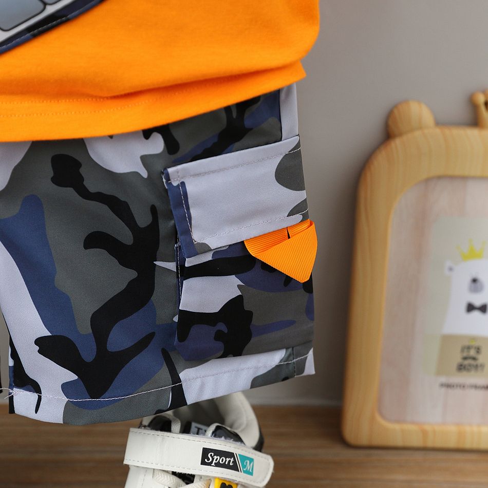 2 unidades Criança Menino Hipertátil/3D Avant-garde conjuntos de camisetas Laranja big image 6