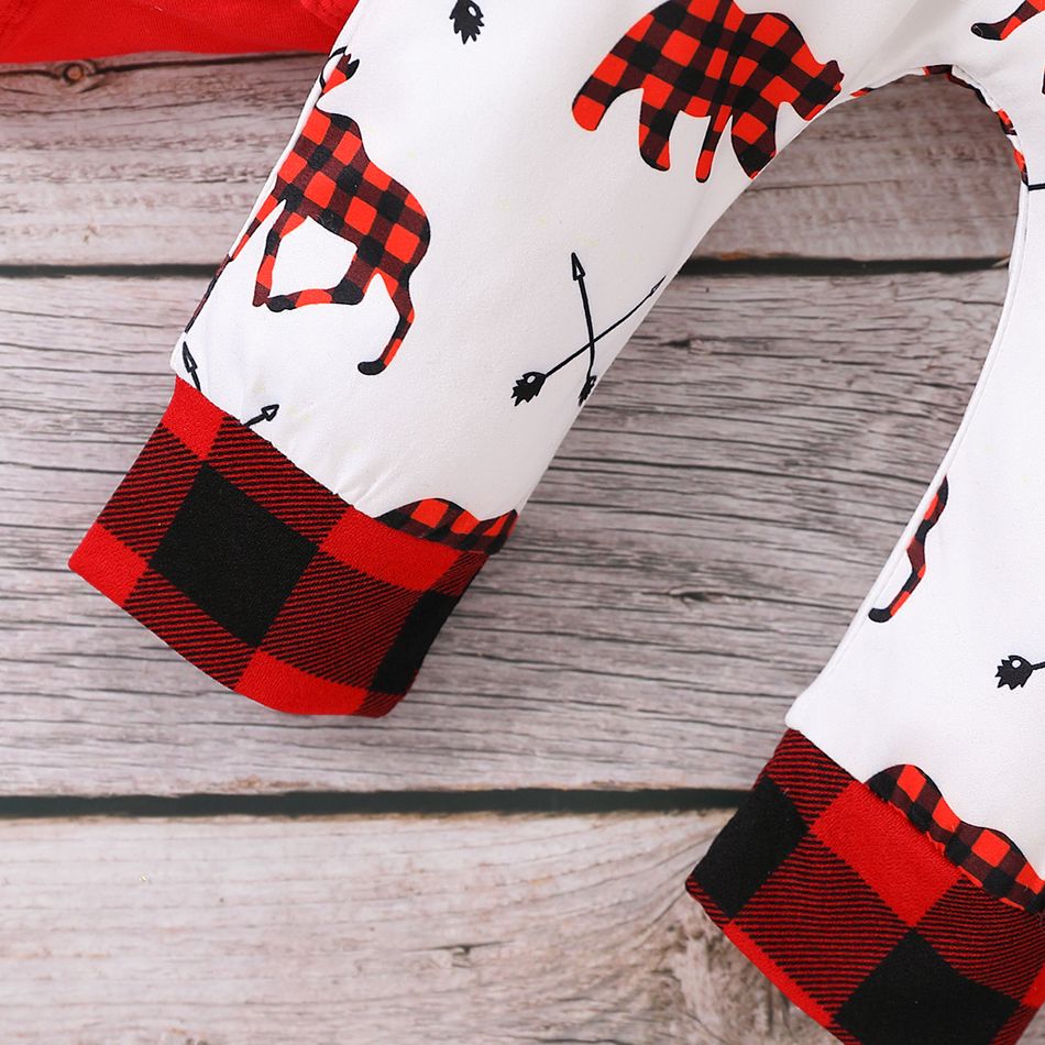 Christmas Baby Boy/Girl 100% Cotton Long-sleeve Graphic Print Dress/Set Red big image 4