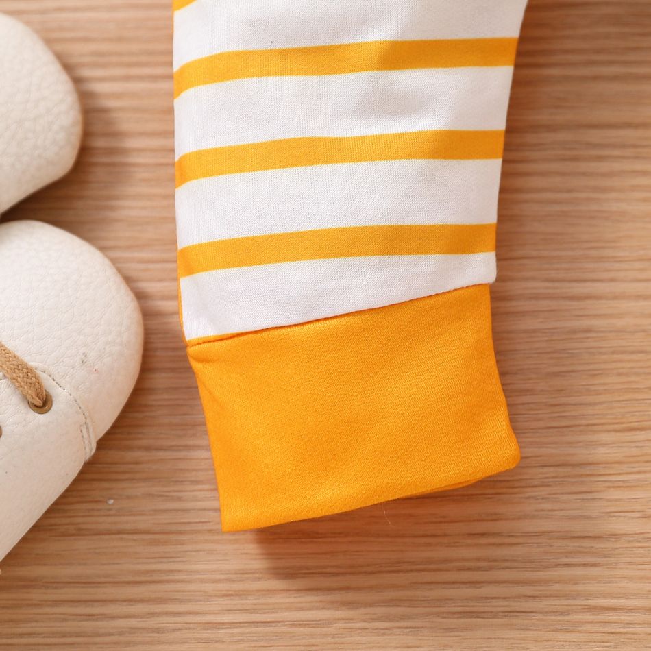 Baby Boy/Girl Striped Splicing 3D Ears Animal Print Pants Yellow big image 6