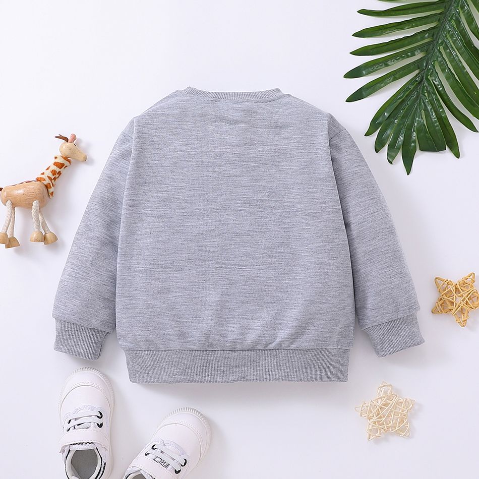 Enfant en bas âge Garçon Enfantin Animaux Sweat-shirt Gris big image 2