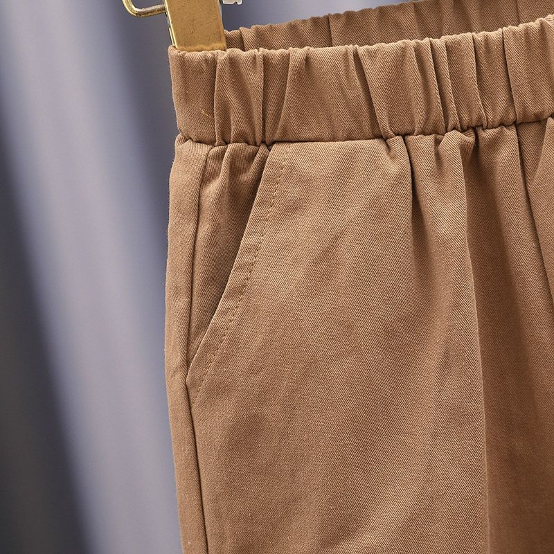 Toddler Boy Trendy Pocket Design Elasticized Cargo Pants Reddishbrown