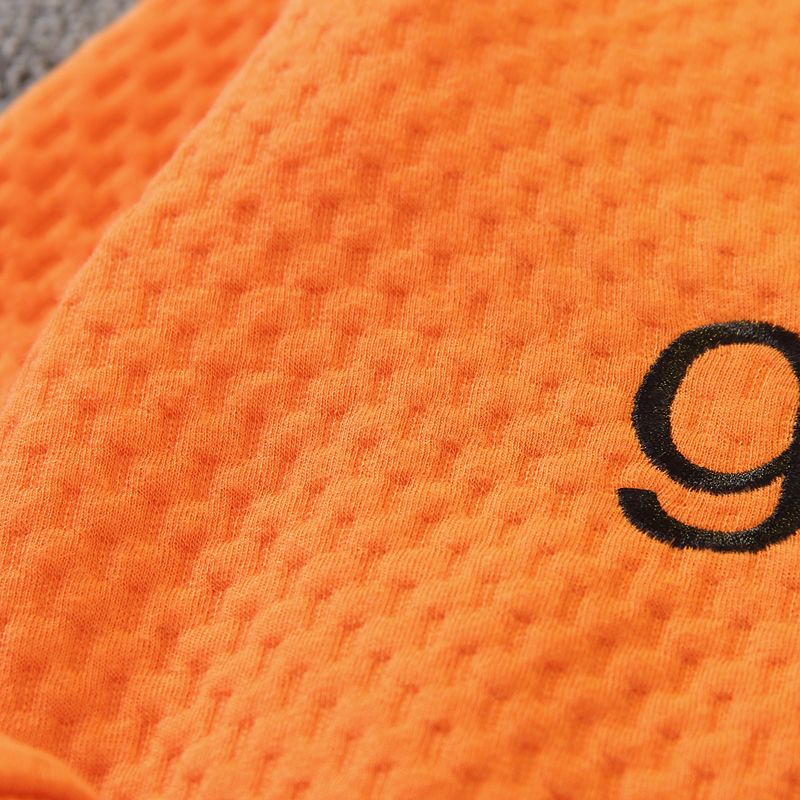 Kid Boy Letter Embroidered Textured Pullover Sweatshirt Orange