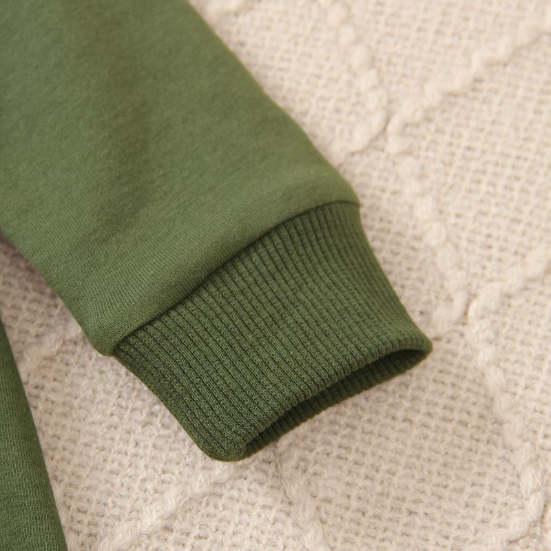 Baby Boy 95% Cotton Dark Green Long-sleeve Hooded Zipper Jumpsuit DarkGreen big image 6