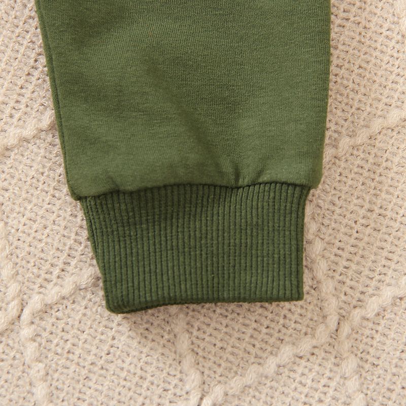 Baby Boy 95% Cotton Dark Green Long-sleeve Hooded Zipper Jumpsuit DarkGreen big image 7