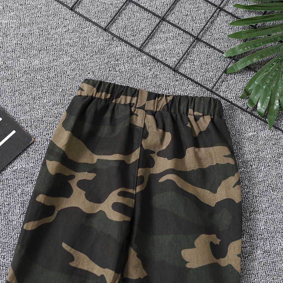Toddler Boy Trendy 100% Cotton Camouflage Print Pants Army green big image 7