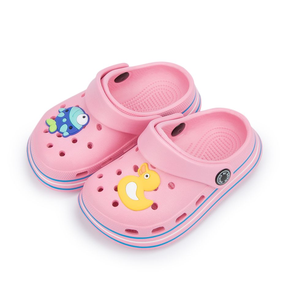 Sapatos de bebê / criança respiráveis com buraco rosa de desenho animado Rosa