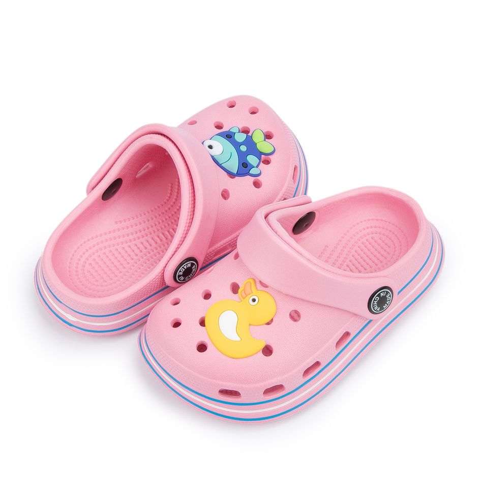 Sapatos de bebê / criança respiráveis com buraco rosa de desenho animado Rosa big image 2