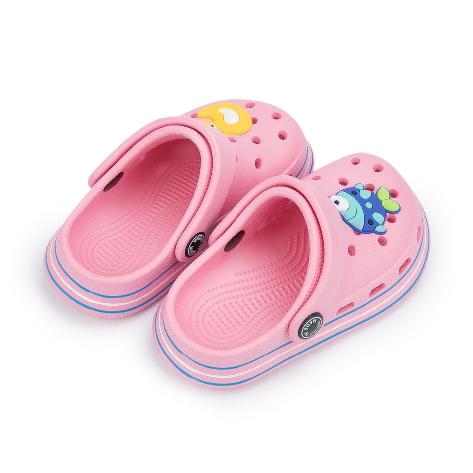 Sapatos de bebê / criança respiráveis com buraco rosa de desenho animado Rosa big image 3