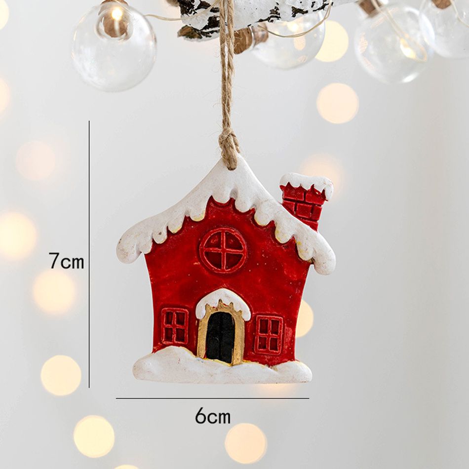 Christmas Resin Hanging Decor Small Pendant Xmas Stocking Small House Gift Package Pendant for Christmas Decor Color-A