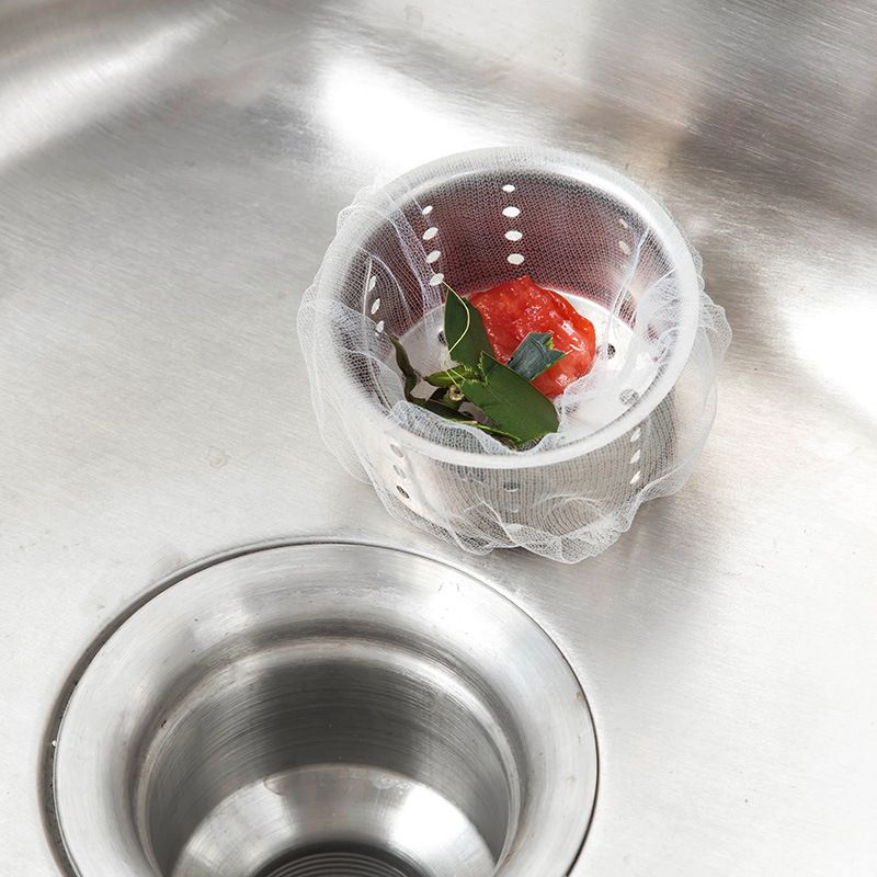 100-pack Kitchen Sink Strainer Trash Bag Filter Mesh Bag Kitchen Anti-Clogging Elastic Sink Strainer Filter Bags White