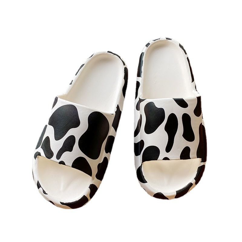 Cute Cow Pattern Cloud Slippers Soft Non-slip Home Slippers Casual Thick Sole Color-A big image 3