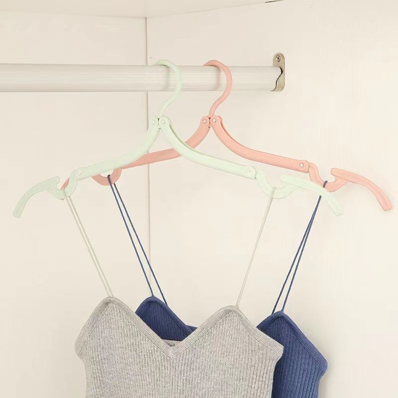 5-pack Travel Hangers Portable Folding Clothes Hangers Multifunction Hanging Drying Rack for Home and Travel Pink big image 3