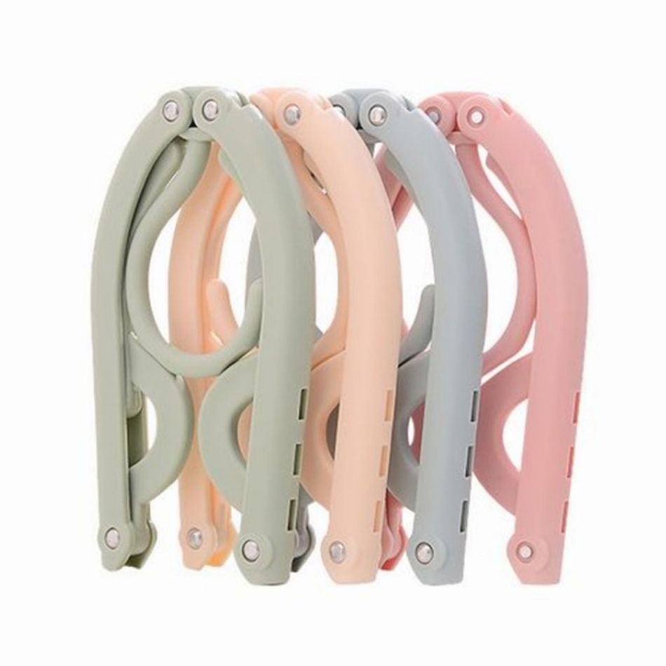 5-pack Travel Hangers Portable Folding Clothes Hangers Multifunction Hanging Drying Rack for Home and Travel Pink big image 5