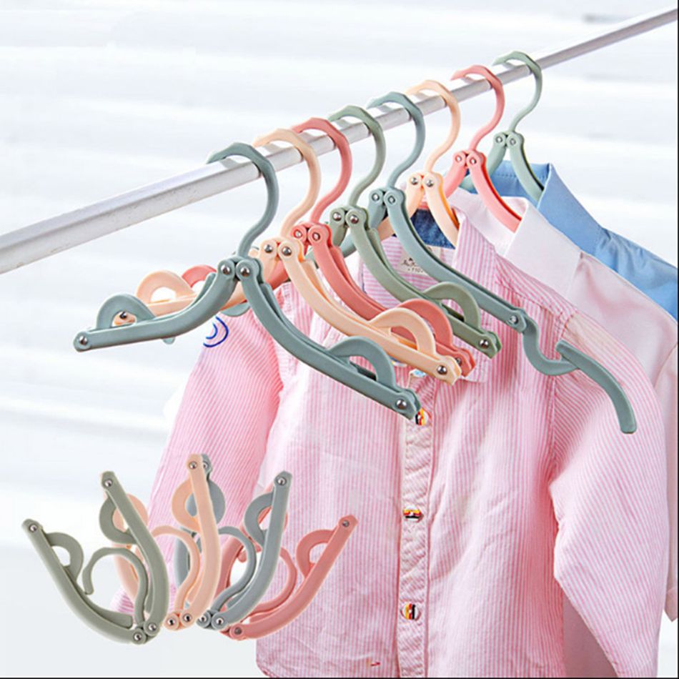 5-pack Travel Hangers Portable Folding Clothes Hangers Multifunction Hanging Drying Rack for Home and Travel Pink big image 7