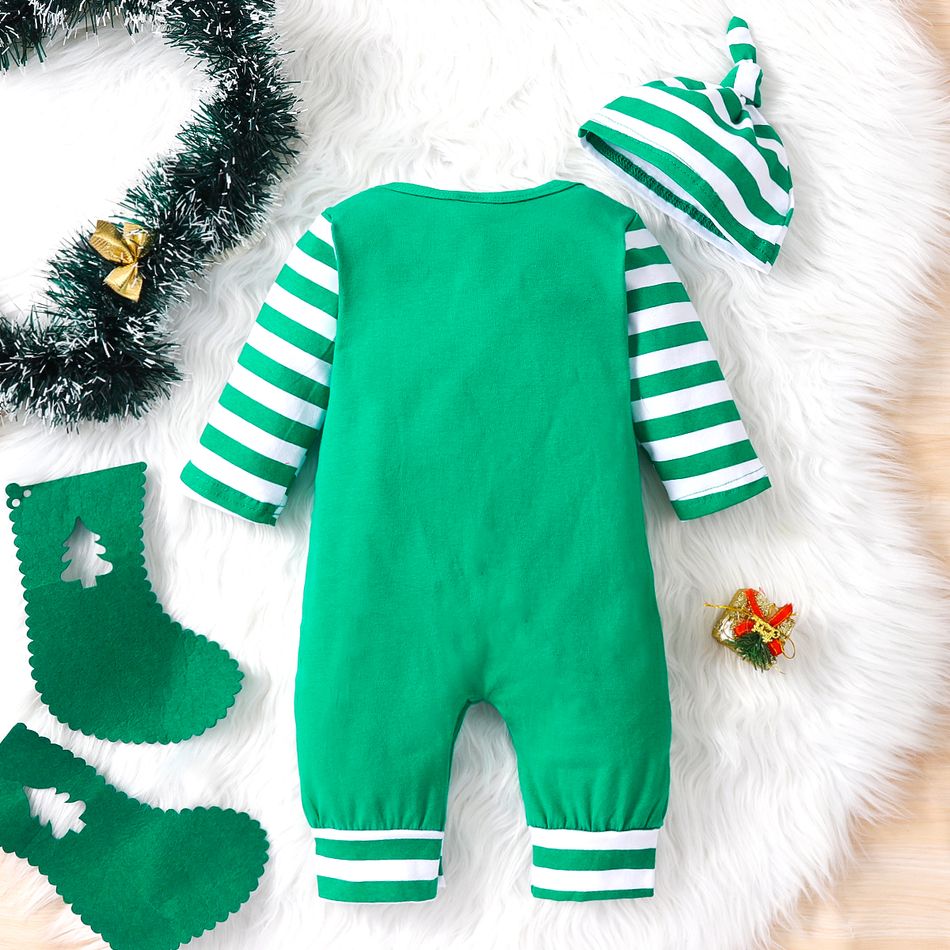 Natale 2 pezzi Neonato Unisex Casual Manica lunga Tute Verde big image 3