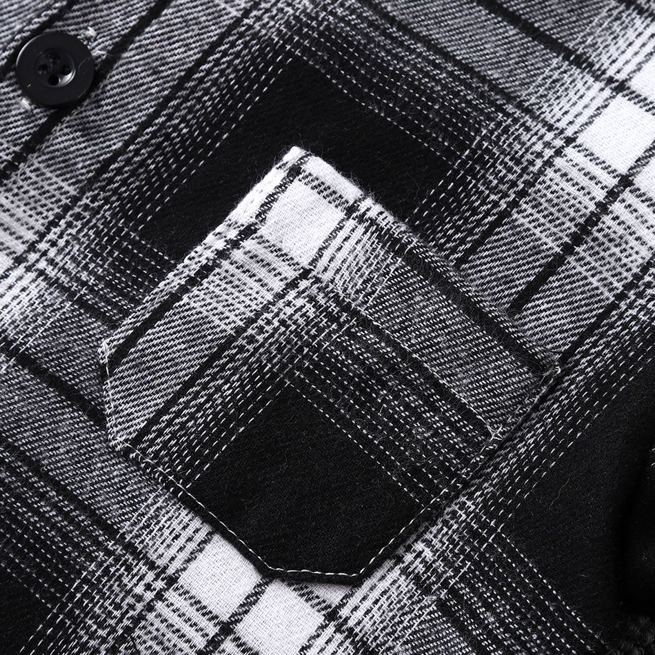 Enfant en bas âge Unisexe À capuche Classique Manteau / Veste noir et blanc big image 5