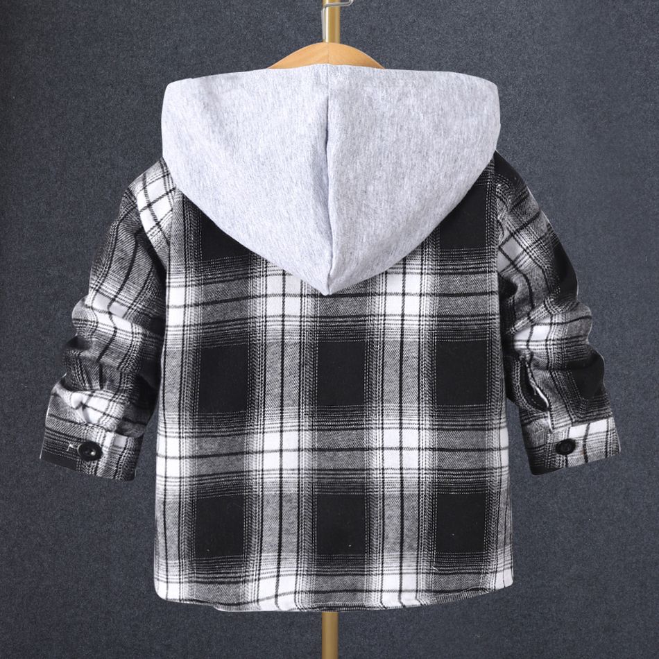 Enfant en bas âge Unisexe À capuche Classique Manteau / Veste noir et blanc big image 2