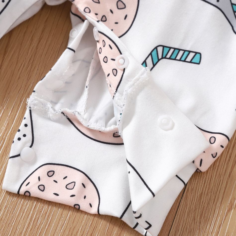 Baby Boy/Girl 95% Cotton Long-sleeve Faux-two Milk Bottle Print Jumpsuit Multi-color