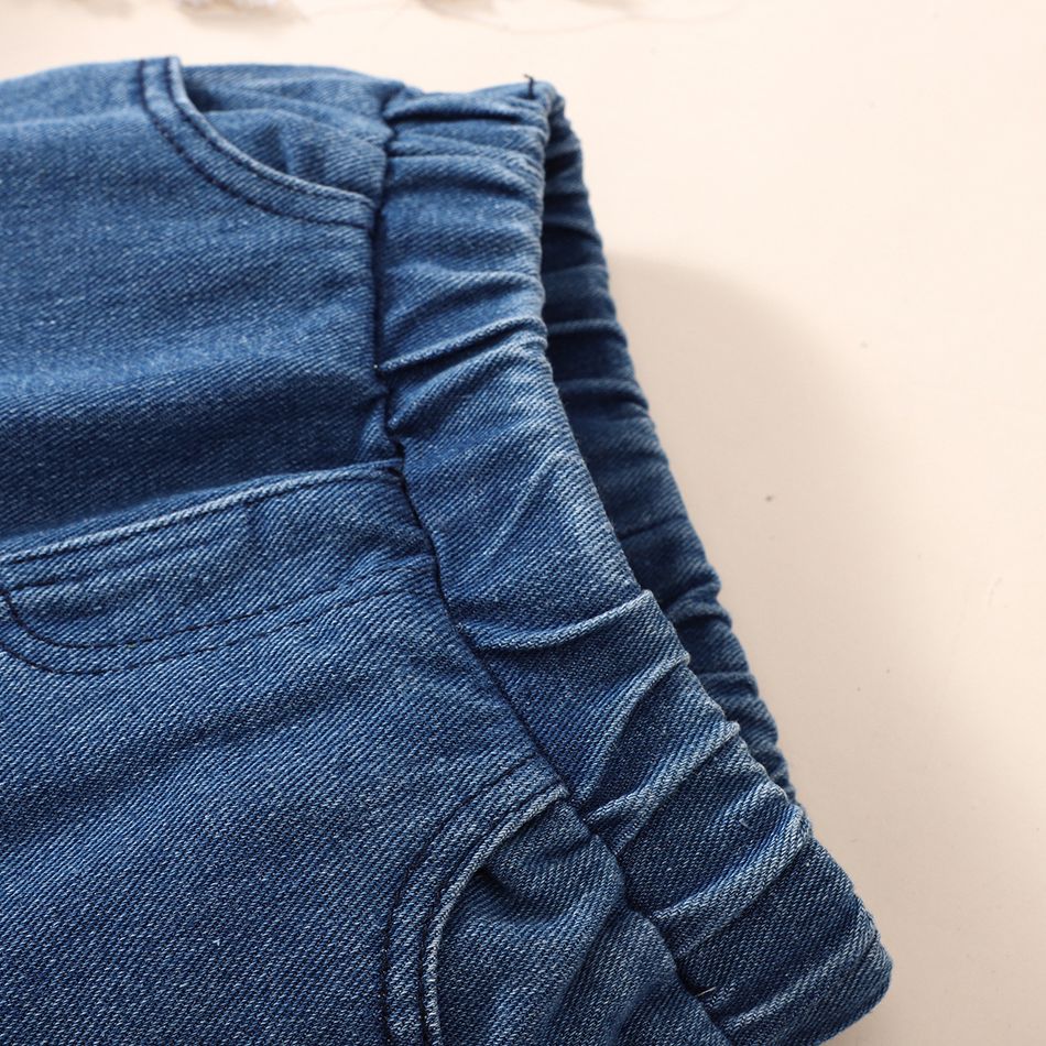 Toddler Girl Trendy Denim Elasticized Flared Jeans Blue