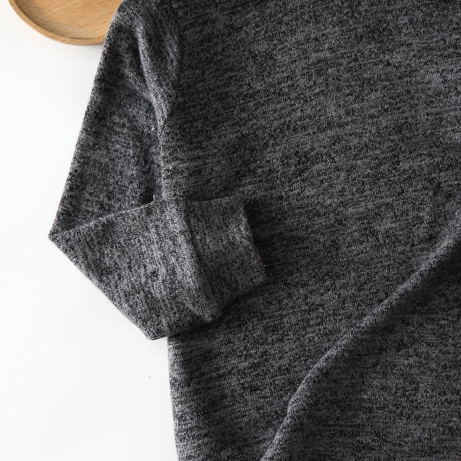 Toddler Boy/Girl Turtleneck Solid Color Sweater Grey big image 4