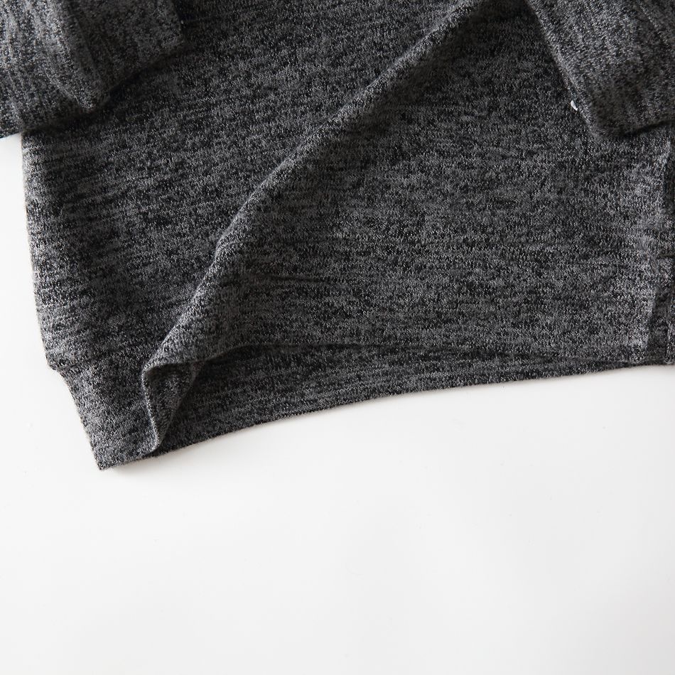 Toddler Boy/Girl Turtleneck Solid Color Sweater Grey big image 5