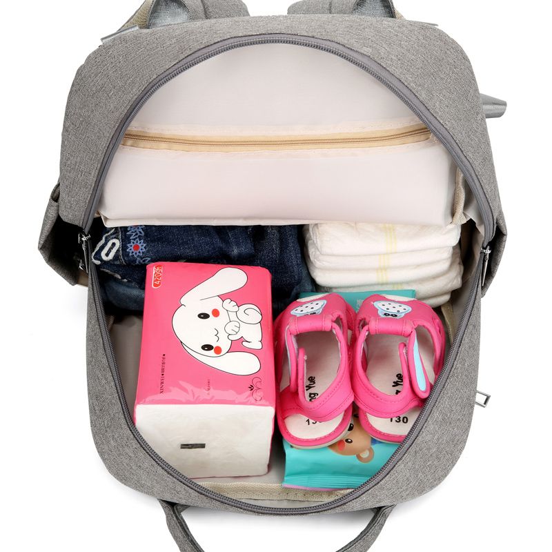 Baby Diaper Bag Backpack with Changing Station Large Capacity Multifunction Maternity Mom Bag Grey big image 6