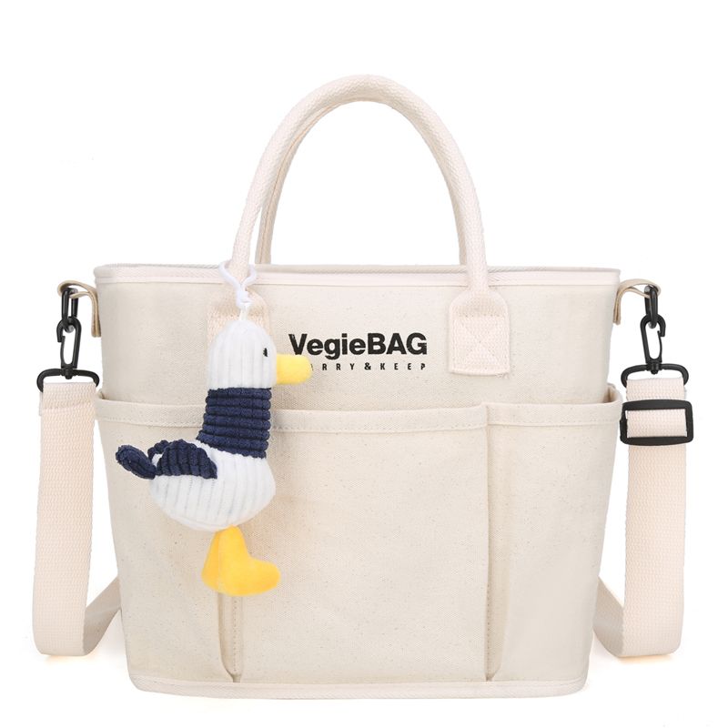 Mom Bag Multifunction Large Capacity Crossbody Shoulder Bag Tote with Seagull Decor Bag Charm Beige big image 1