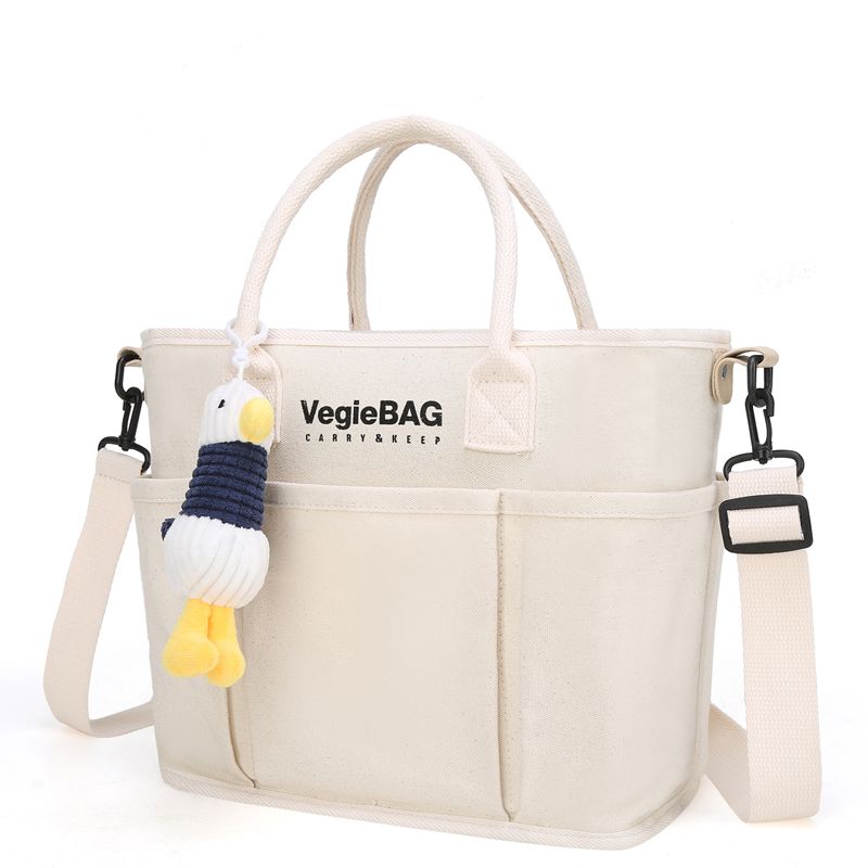 Mom Bag Multifunction Large Capacity Crossbody Shoulder Bag Tote with Seagull Decor Bag Charm Beige big image 2