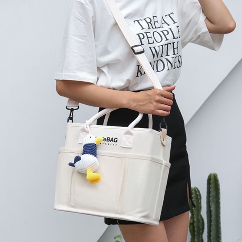 Mom Bag Multifunction Large Capacity Crossbody Shoulder Bag Tote with Seagull Decor Bag Charm Beige big image 3