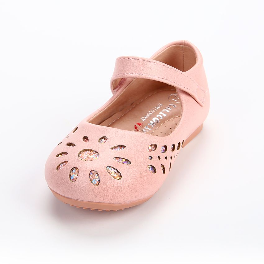 Toddler / Kid Hollow Out Sequin Mary Jane Flats Princess Shoes Pink big image 4