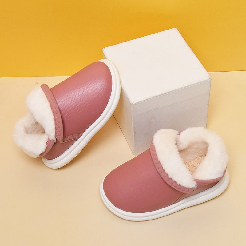 Toddler / Kid Fleece Lined Slip-on Thermal Slippers Pink