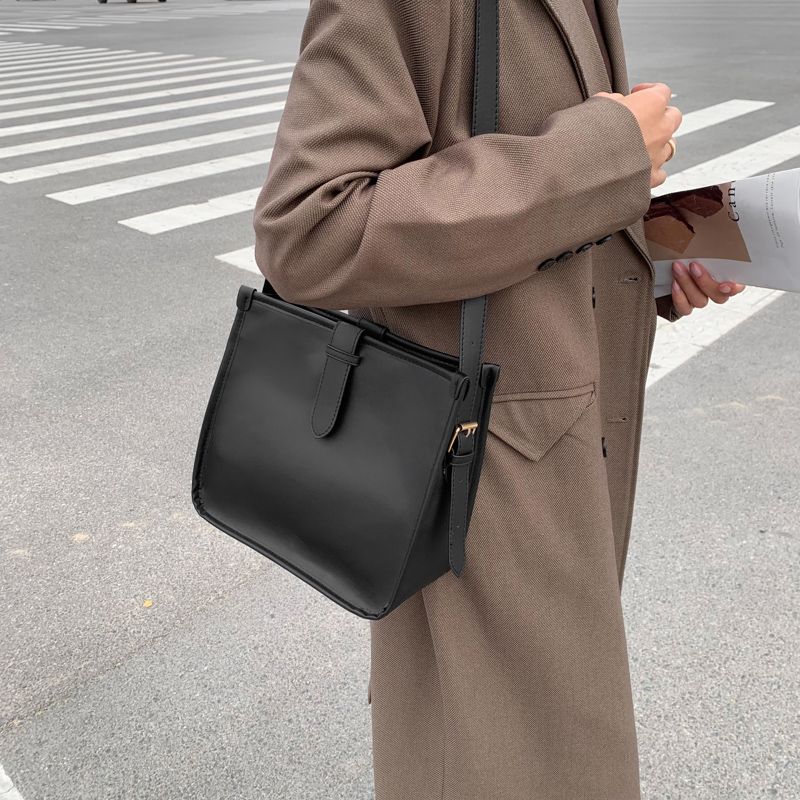 Women Simple Black Large Capacity Crossbody Shoulder Bag Black big image 7