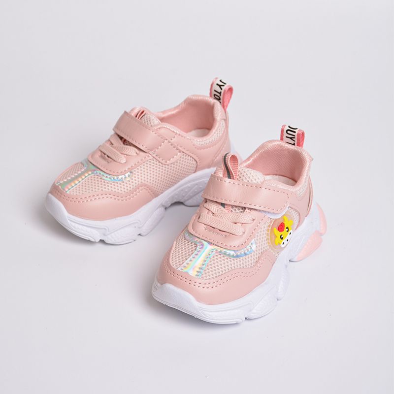Toddler Iridescent Mesh Panel Breathable Sneakers Pink big image 5