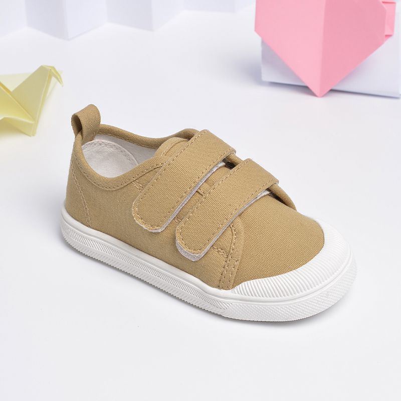 Toddler / Kid Dual Velcro Simple Yellow Canvas Shoes Yellow
