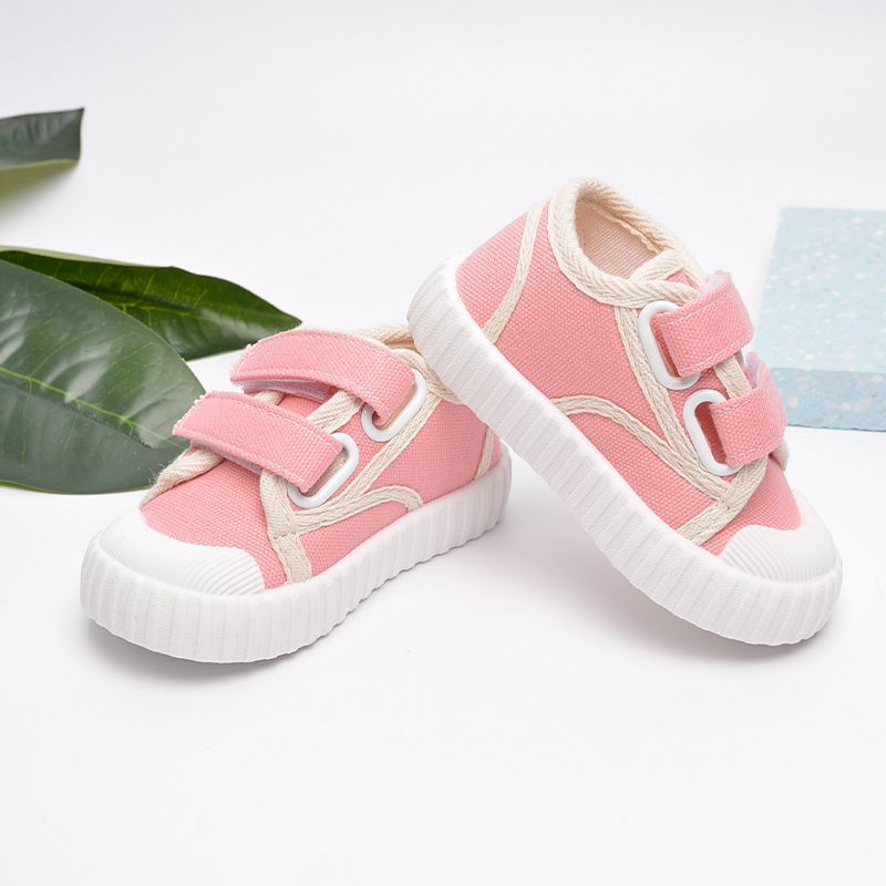 Toddler Velcro Pink Canvas Shoes Pink big image 1