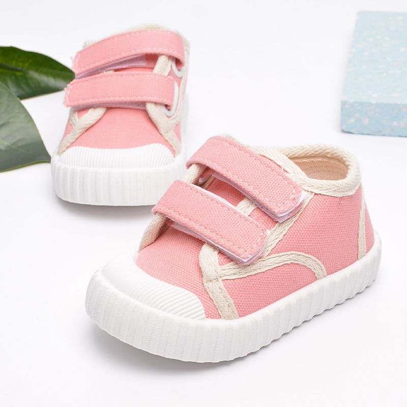 Toddler Velcro Pink Canvas Shoes Pink big image 3