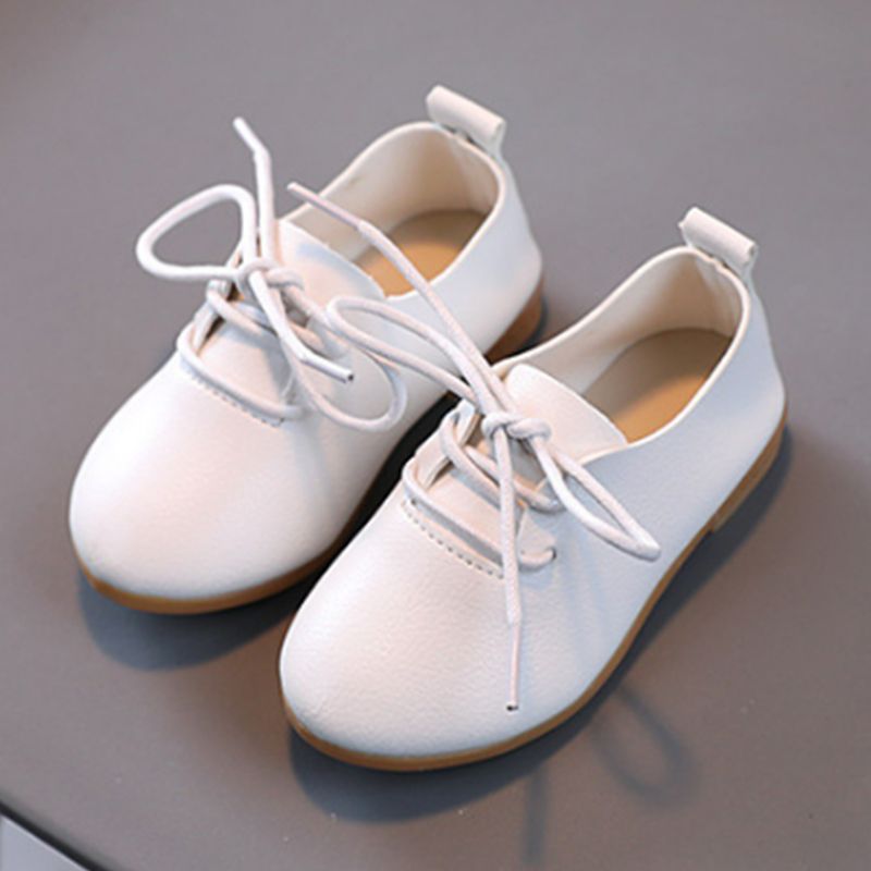 Toddler / Kid Minimalist White Lace Up Low Top Shoes White big image 1