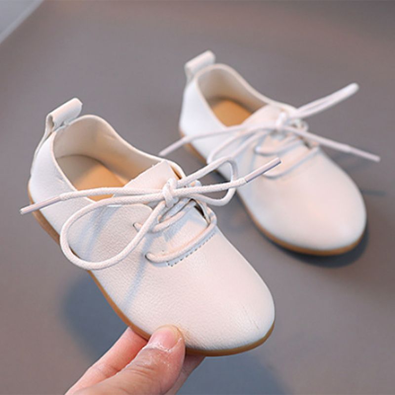 Toddler / Kid Minimalist White Lace Up Low Top Shoes White big image 2