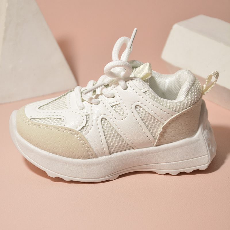 Toddler / Kid Two Tone Lace Up Breathable Mesh Sneakers Beige big image 5