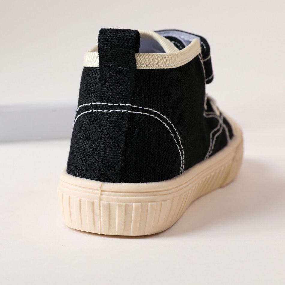 Toddler / Kid High Top Lace Up Velcro Canvas Shoes Black