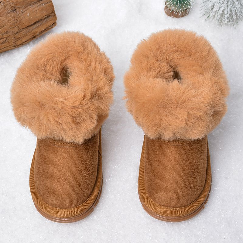 Toddler / Kid Fluffy Trim Thermal Snow Boots Coffee big image 3