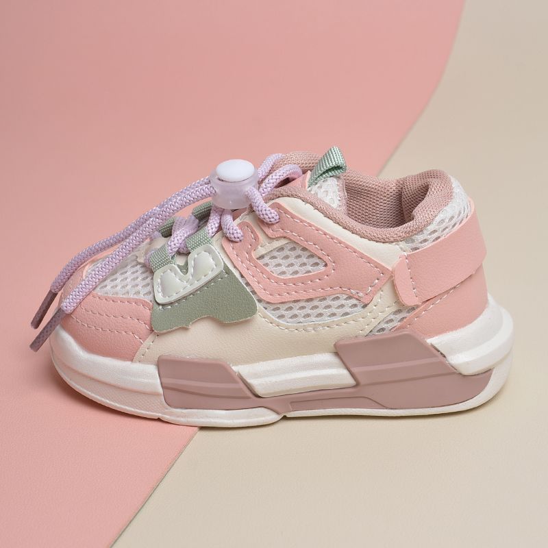 Toddler Pink Mesh Panel Chunky Sneakers Light Pink big image 3