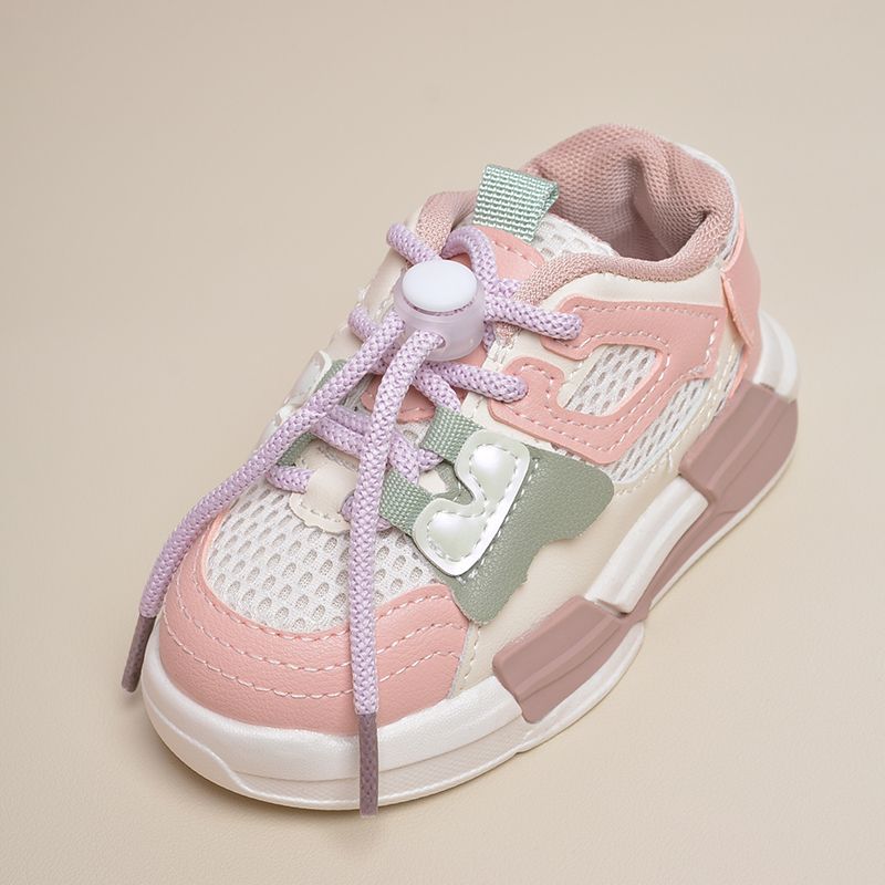 Toddler Pink Mesh Panel Chunky Sneakers Light Pink big image 4
