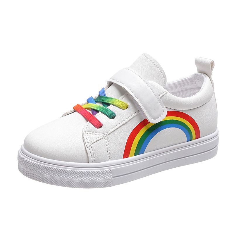 Toddler / Kid Rainbow Graphic White Sneakers White