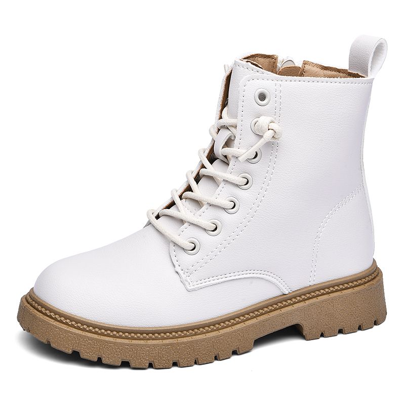 Botas de cano alto minimalistas sólidas para bebês / crianças Branco big image 4