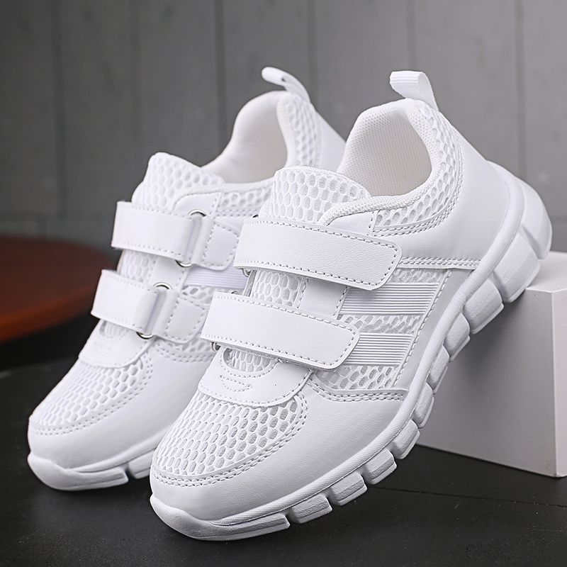 Toddler / Kid Dual Velcro Breathable Mesh Sneakers White