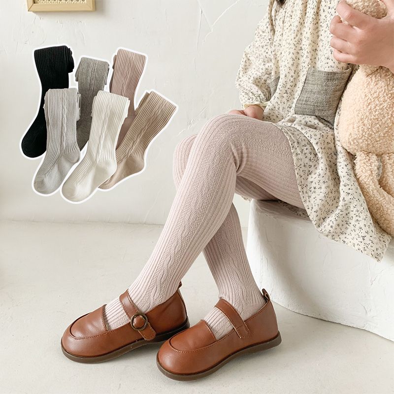 Baby / Toddler Plain Cable Pantyhose Tights for Girls White big image 2
