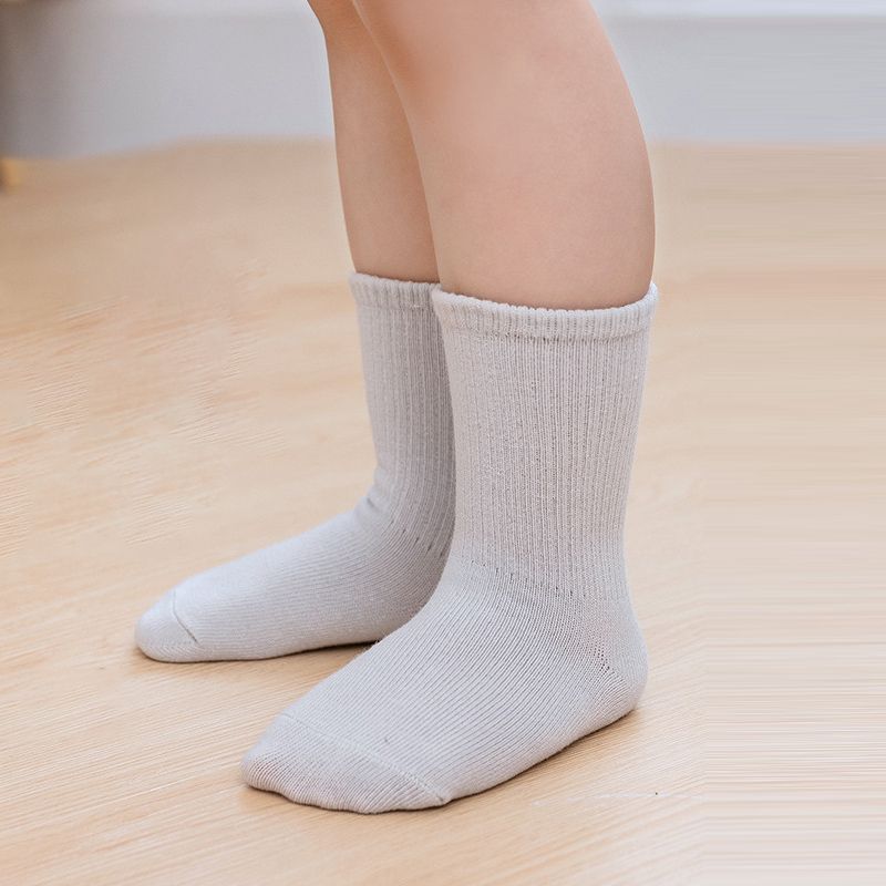 5-pairs Baby / Toddler / Kid Minimalist Plain Socks Color-A big image 4
