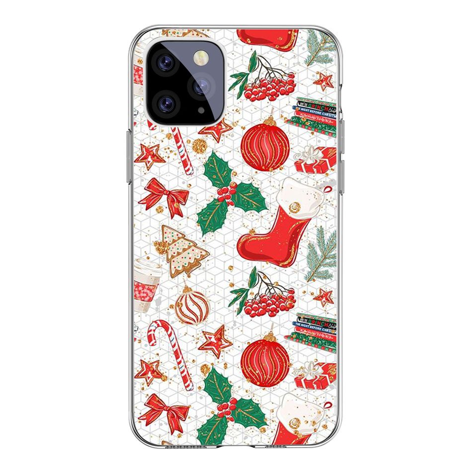 Christmas iPhone Case Soft TPU Protective Case for iPhone 8/8 Plus/11/11 Pro/11 Pro Max/12/12 Pro/12 Pro Max/12 Mini/X/XS/XS Max/XR/13/13 Pro/13 Pro Max/13 Mini White